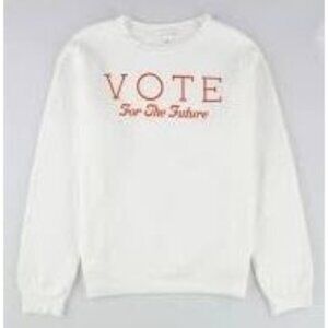 Treasure & Bond Vote For The Future White Crewneck Sweatshirt Size Small NWT Wom